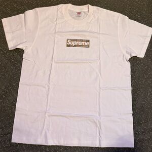 Supreme X Burberry Box Logo White T-Shirt for Men